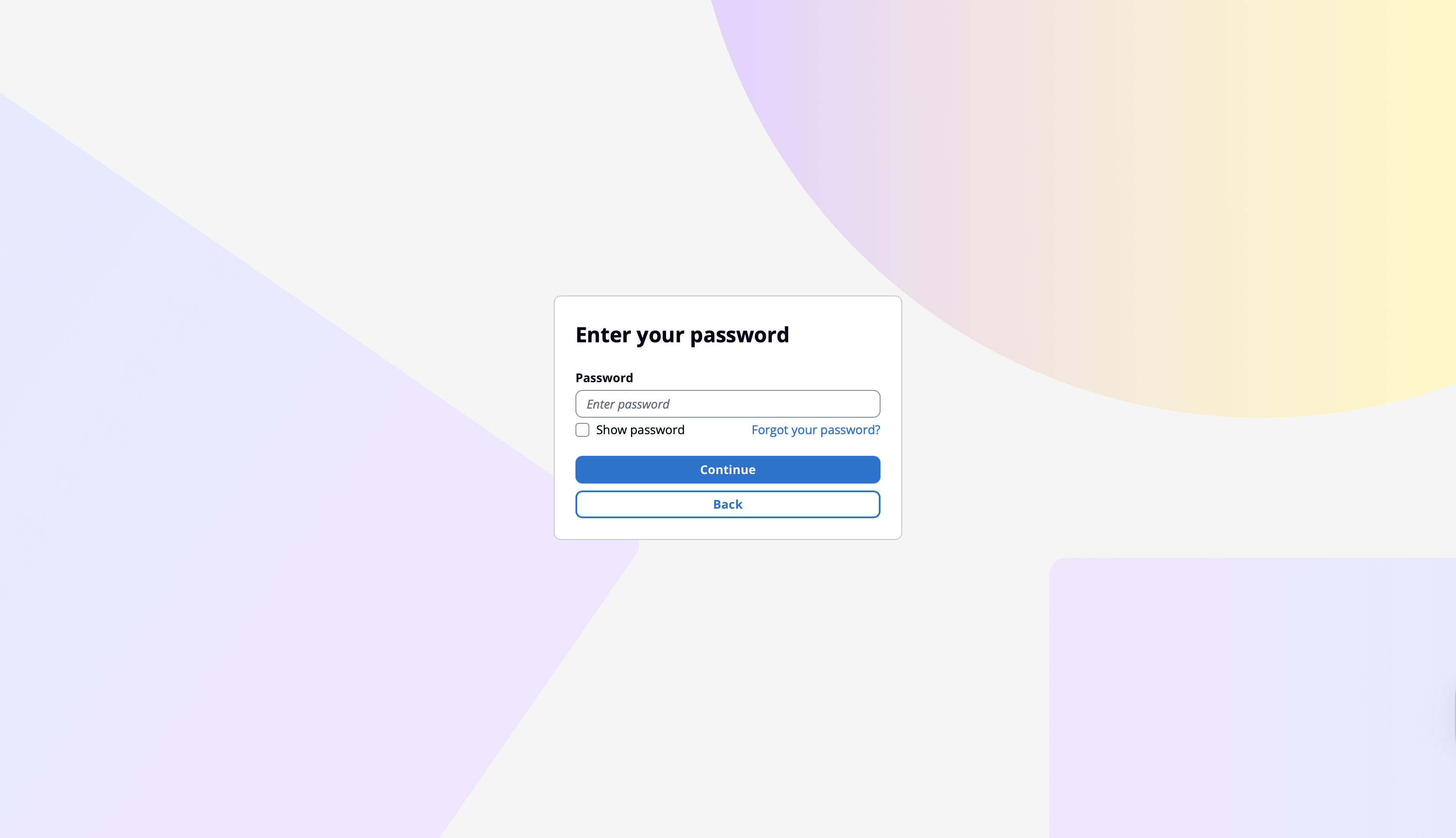 AWS password sign in