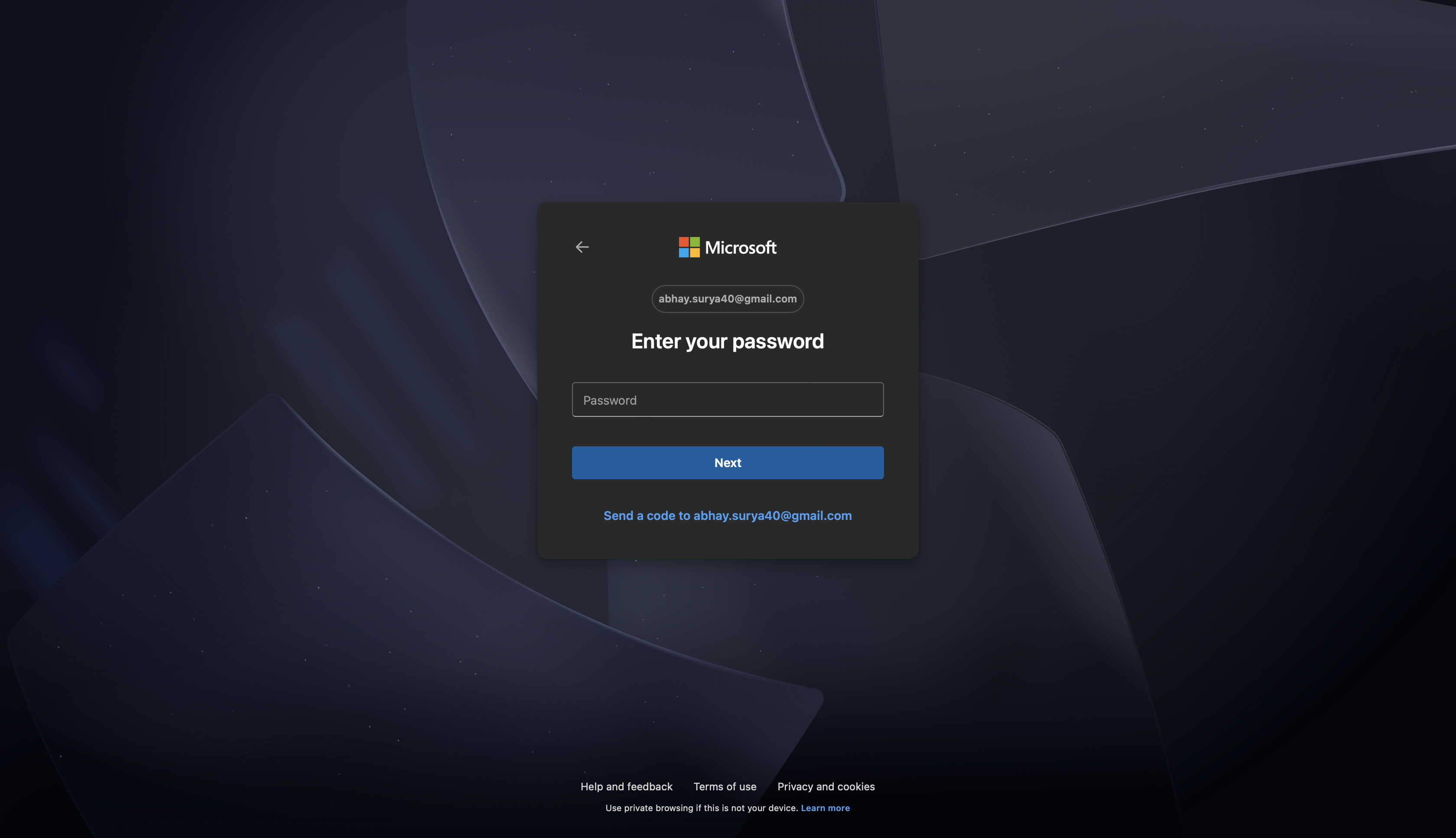Microsoft password sign in