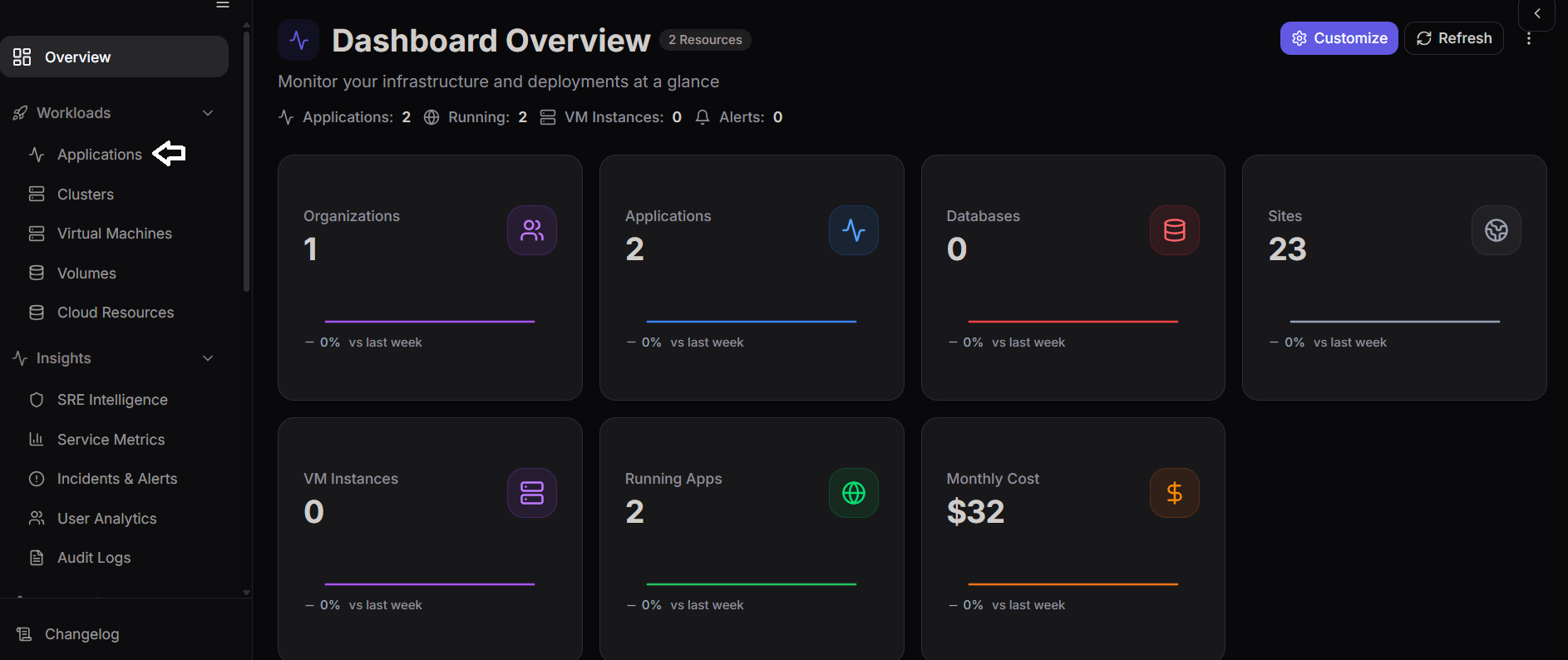 Navigate to database section