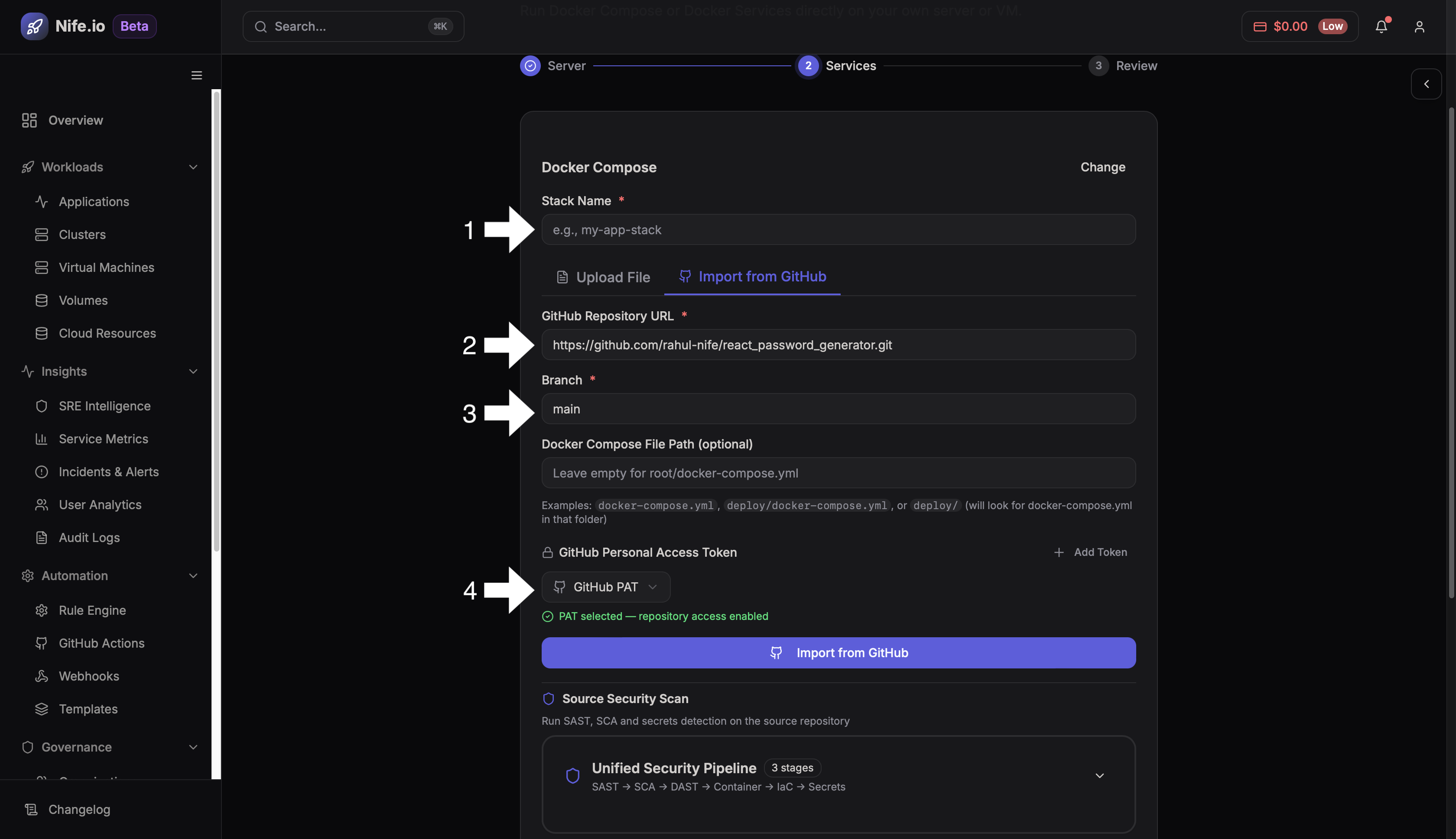 Import Compose from GitHub