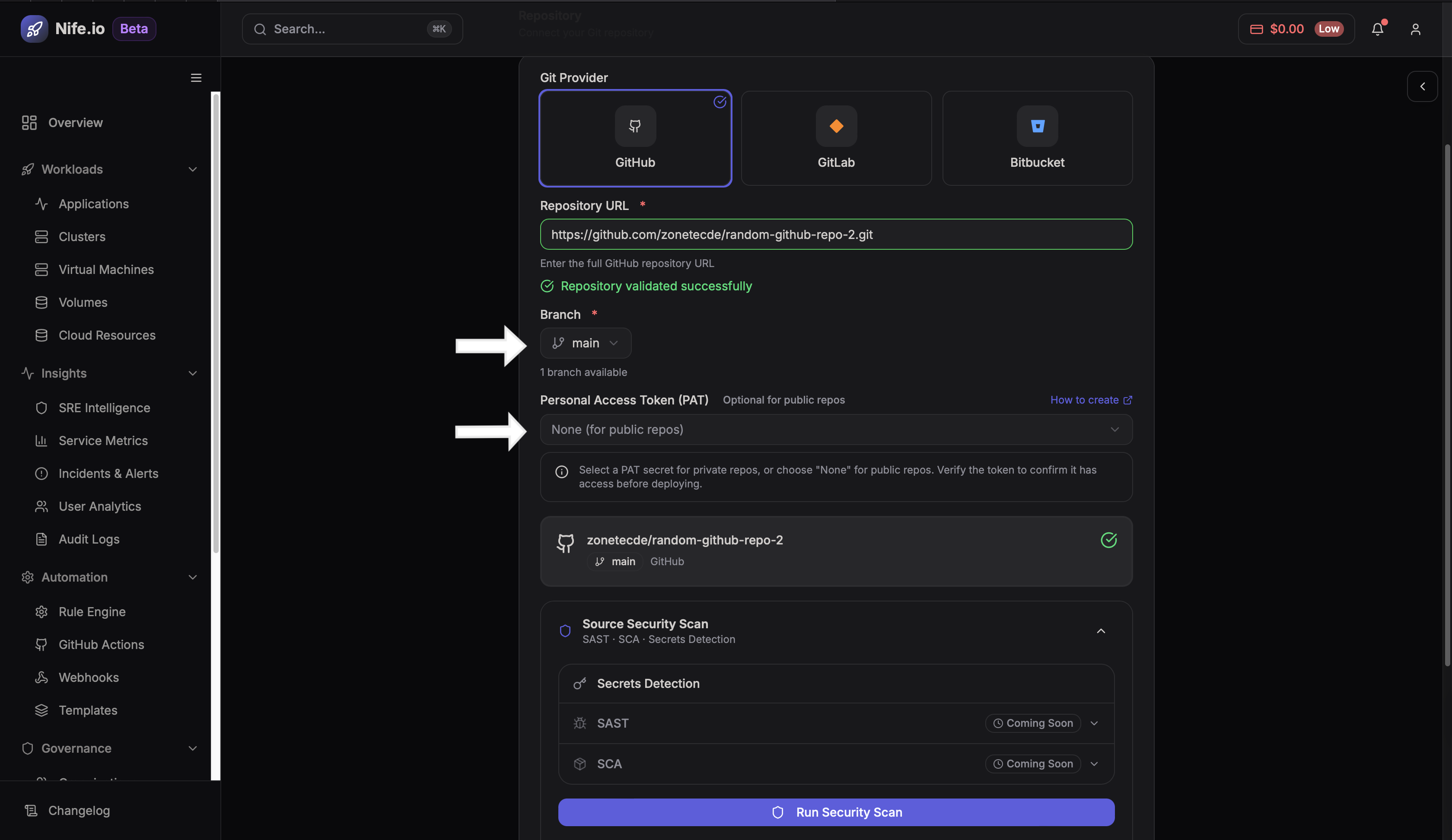Git build configuration