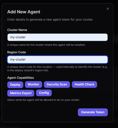Add New Agent Configuration Form