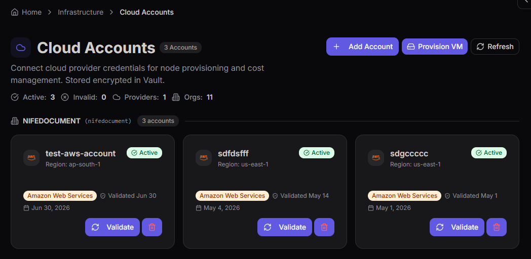 AWS Add Account Dialog