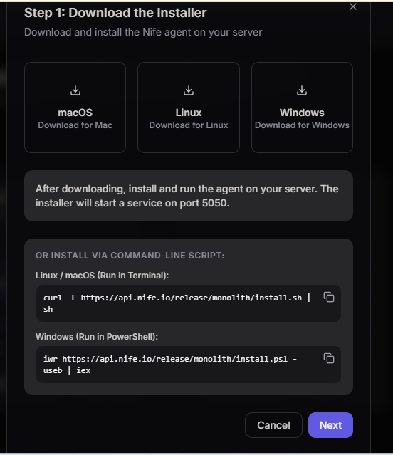Download Monolith Agent Installer