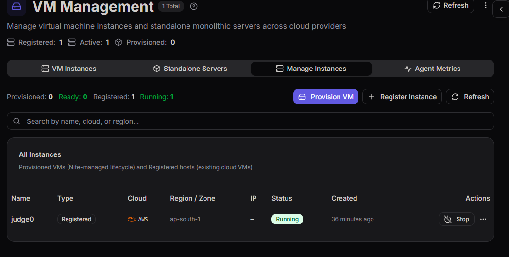 VM Management Dashboard