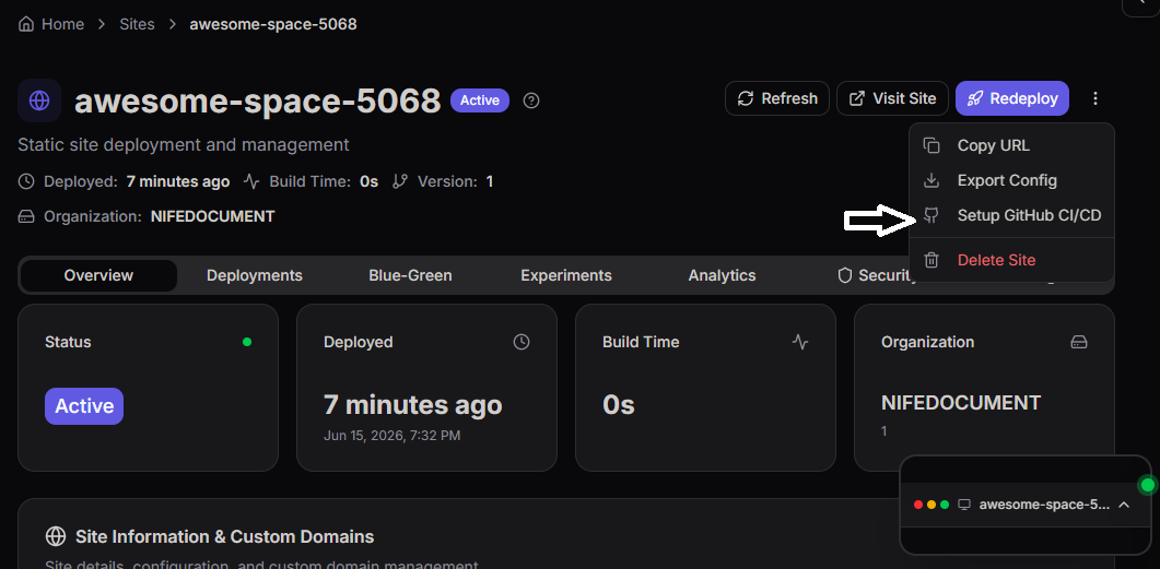 Setup GitHub CI/CD
