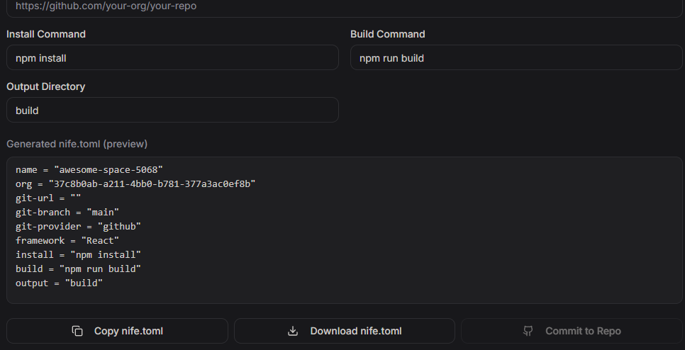nife.toml configuration