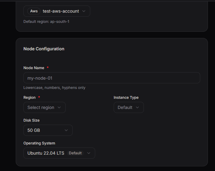 Node Configuration Form
