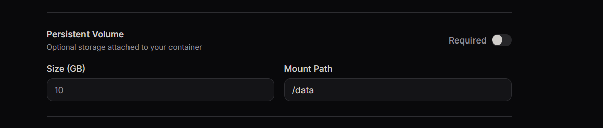 Volume Configuration